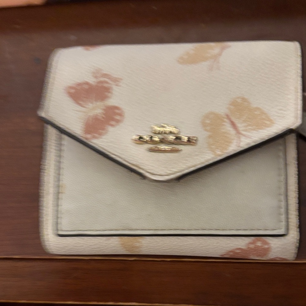 Coach Cream and Gold Butterfly Wallet